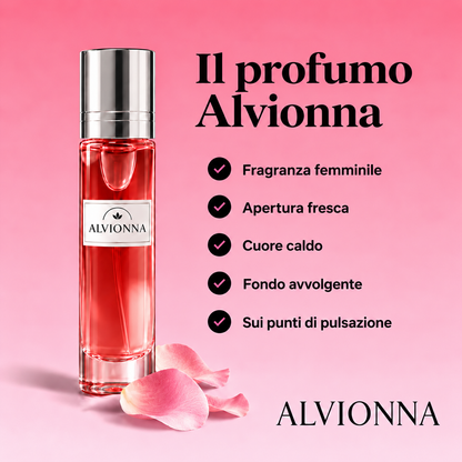 Il profumo Alvionna: fragranza femminile, apertura fresca, cuore caldo e fondo avvolgente