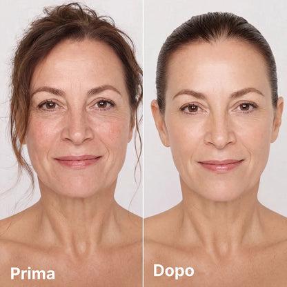 Prima e dopo — pelle uniformata
