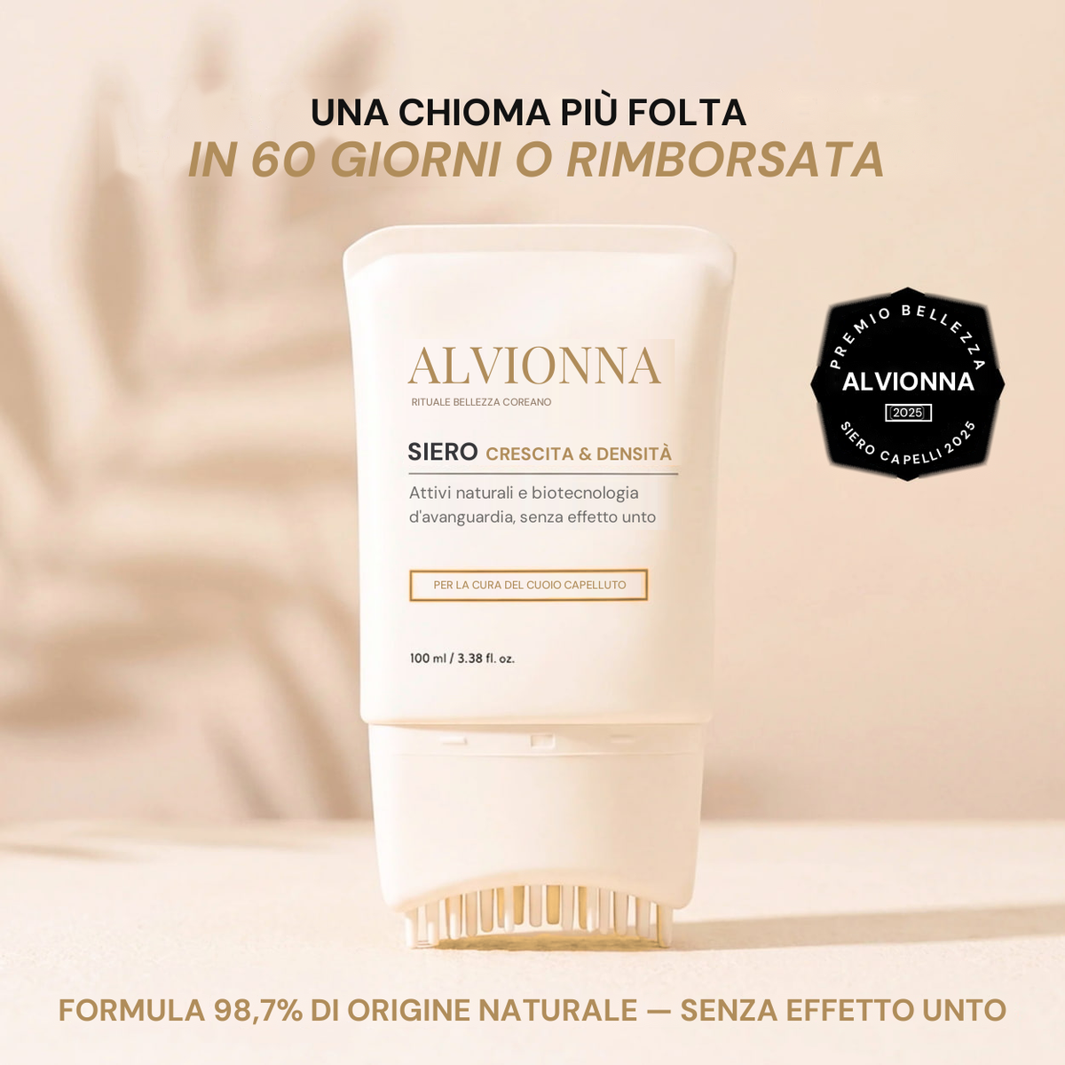 Siero Alvionna — una chioma piu folta in 60 giorni o rimborsata
