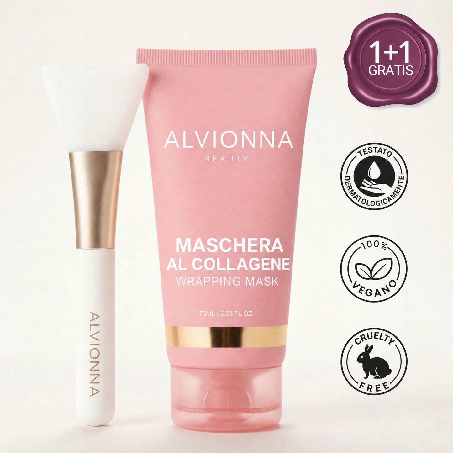 Maschera al Collagene Alvionna con pennello